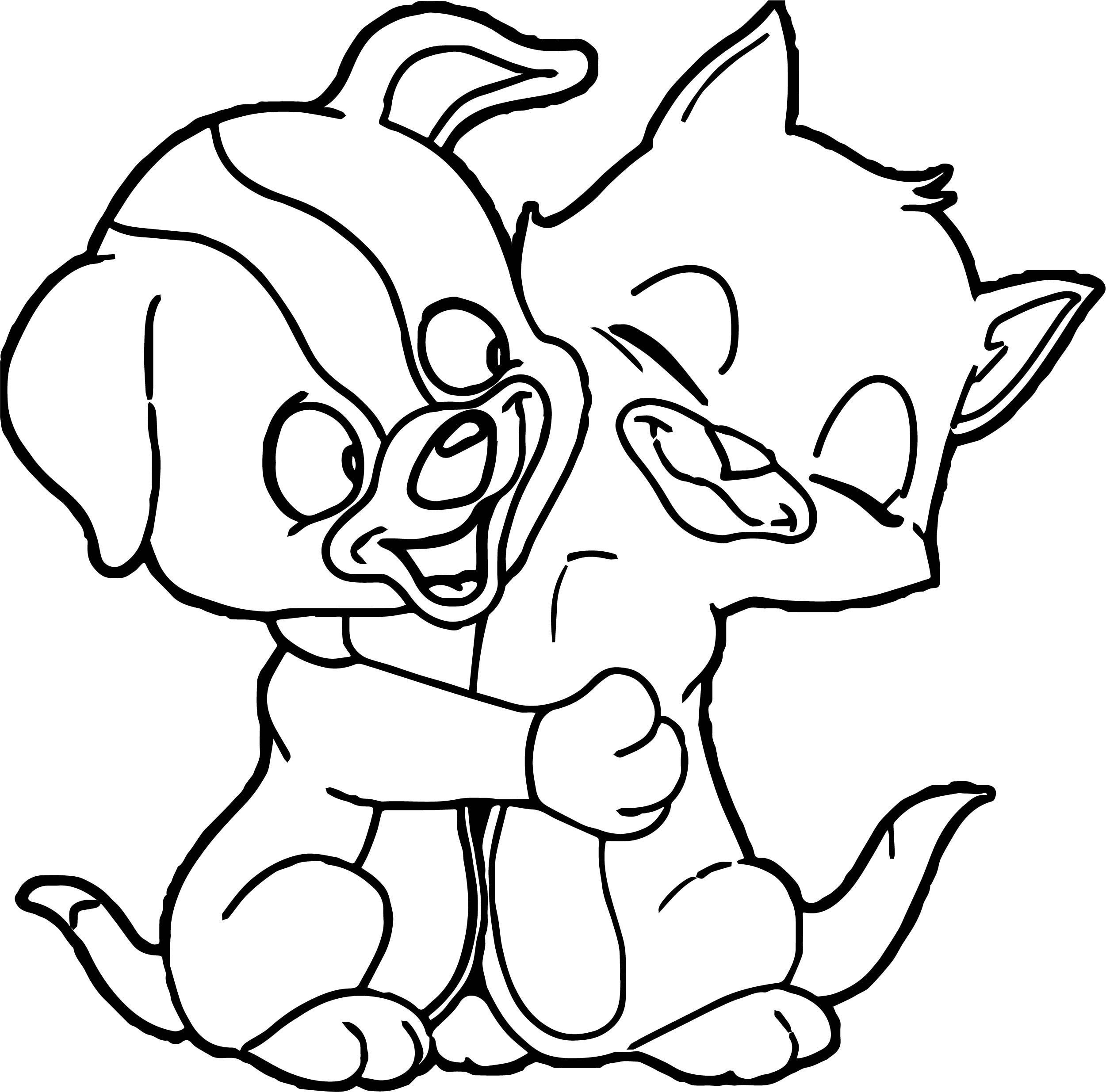Dog And Cat Coloring Pages Printable Dog And Cat Coloring Pages Printable