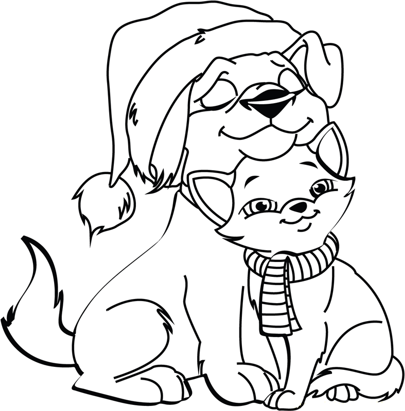 Dog And Cat Coloring Pages Printable Dog And Cat Coloring Pages Printable