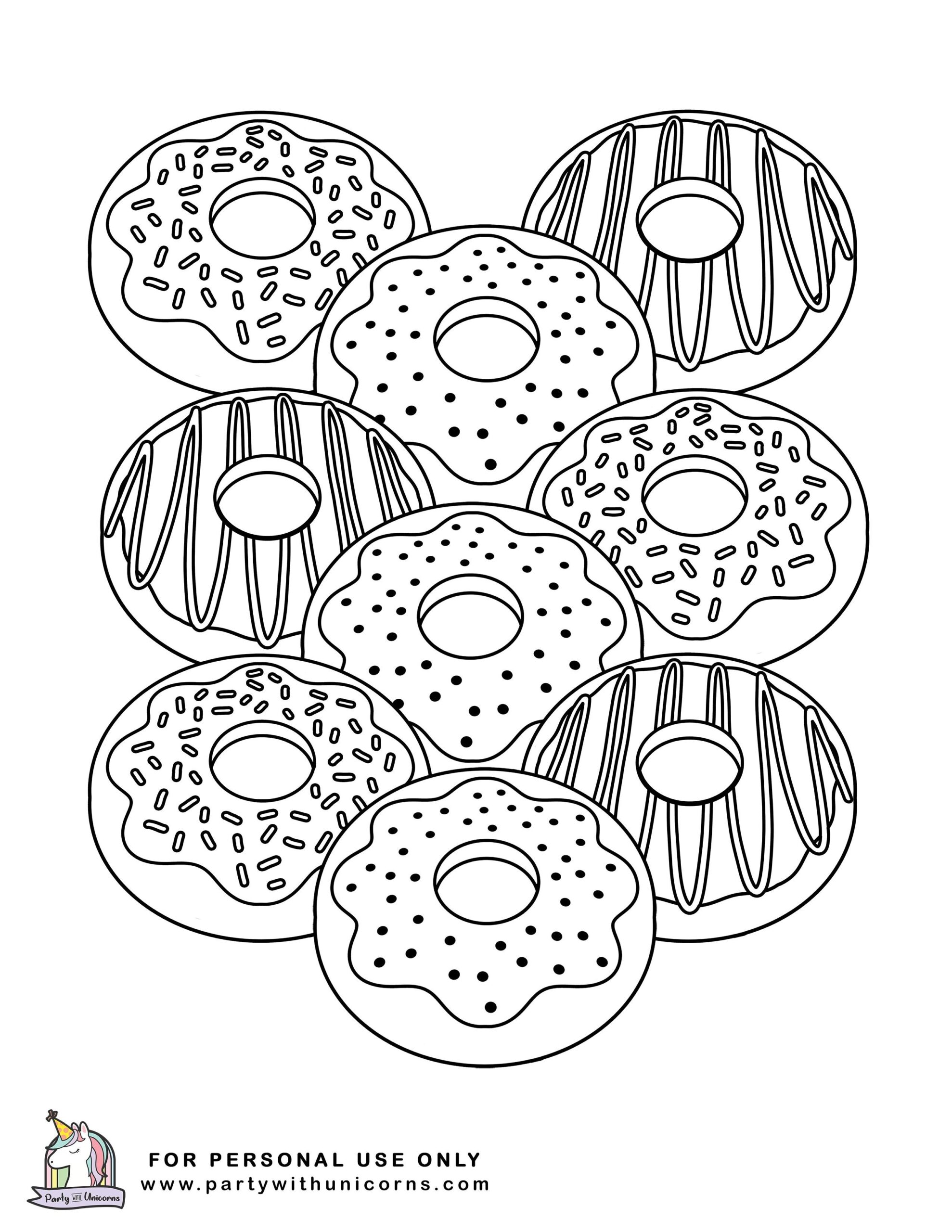 Donut Printable Coloring Pages Donut Printable Coloring Pages