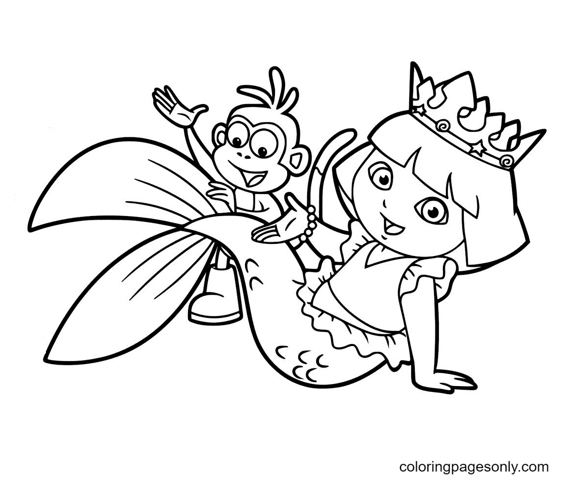 Dora And Boots Coloring Pages Printable