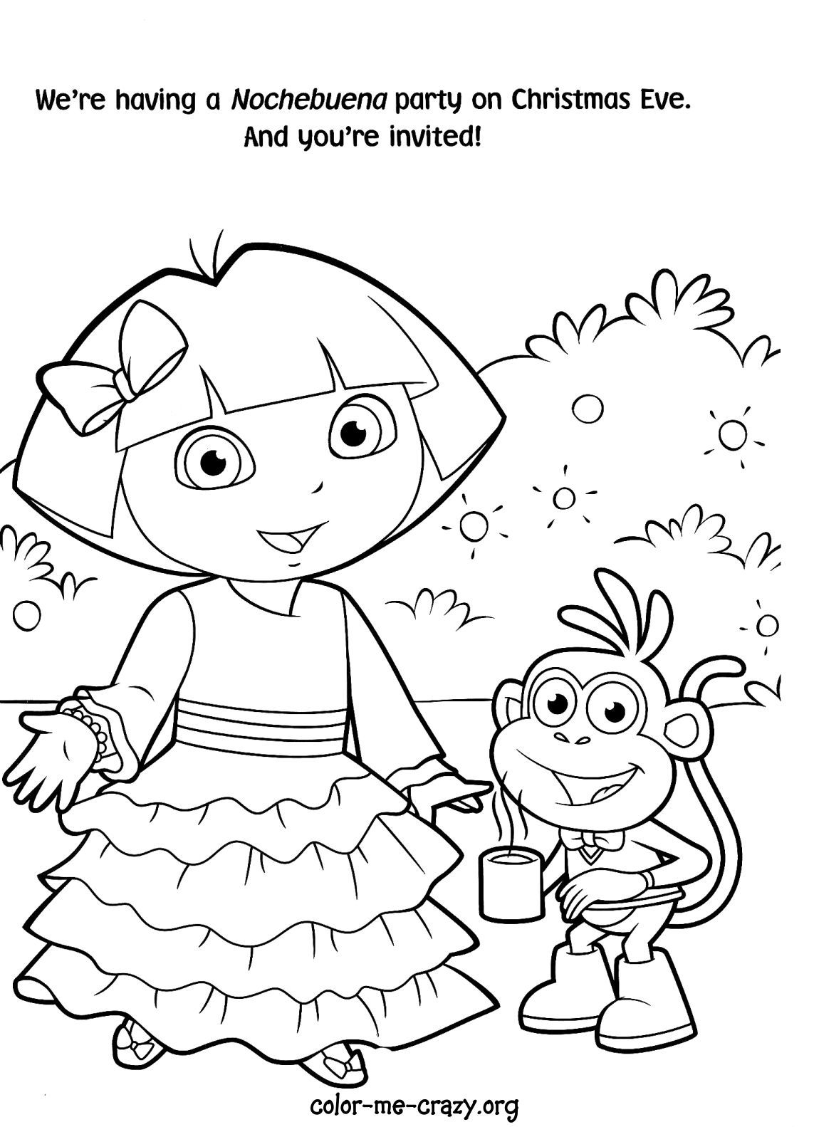 Dora The Explorer Coloring Pages Printable Dora The Explorer Coloring Pages Printable