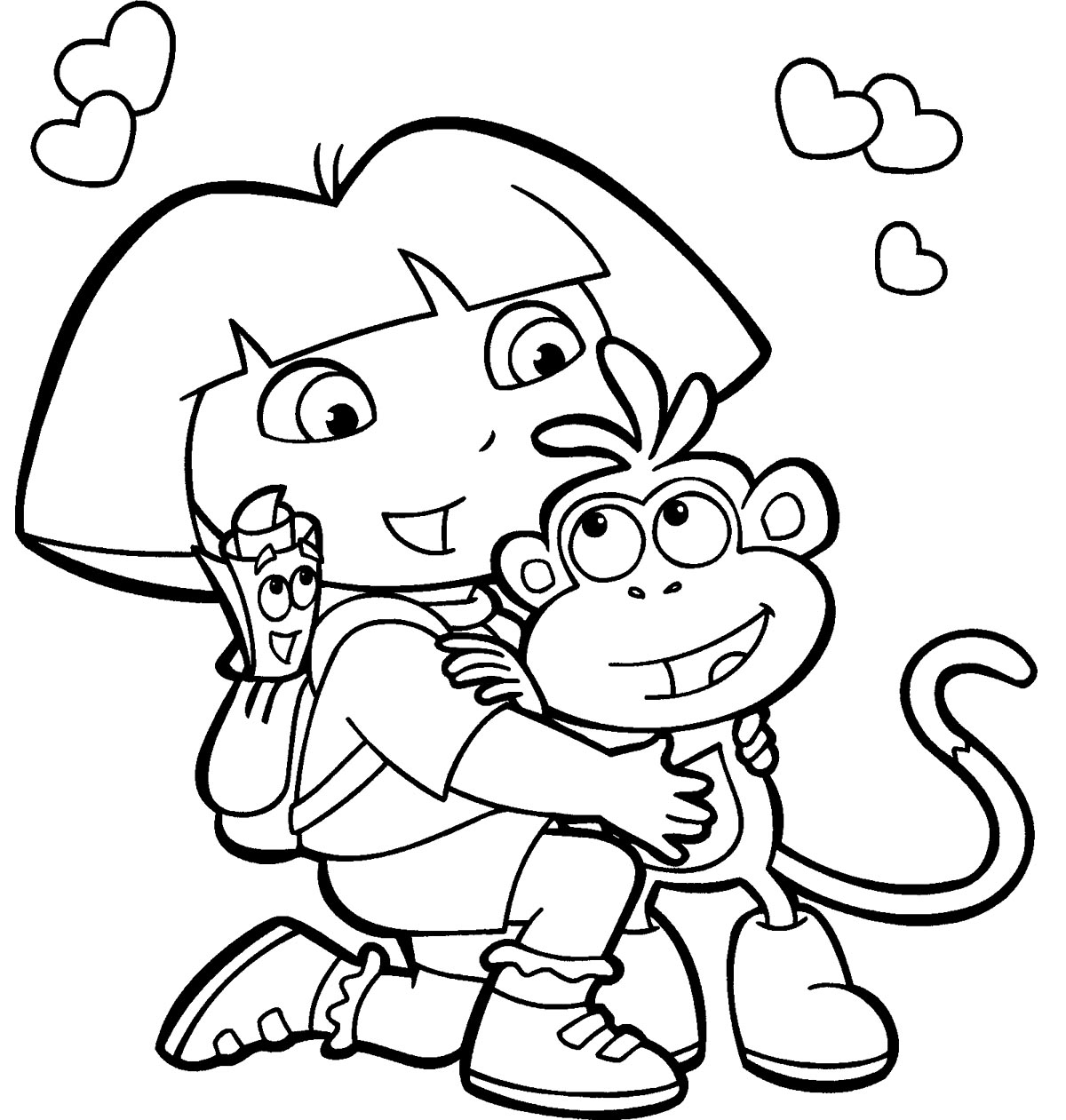 Dora The Explorer Coloring Pages Boots Dora The Explorer Coloring Pages Boots