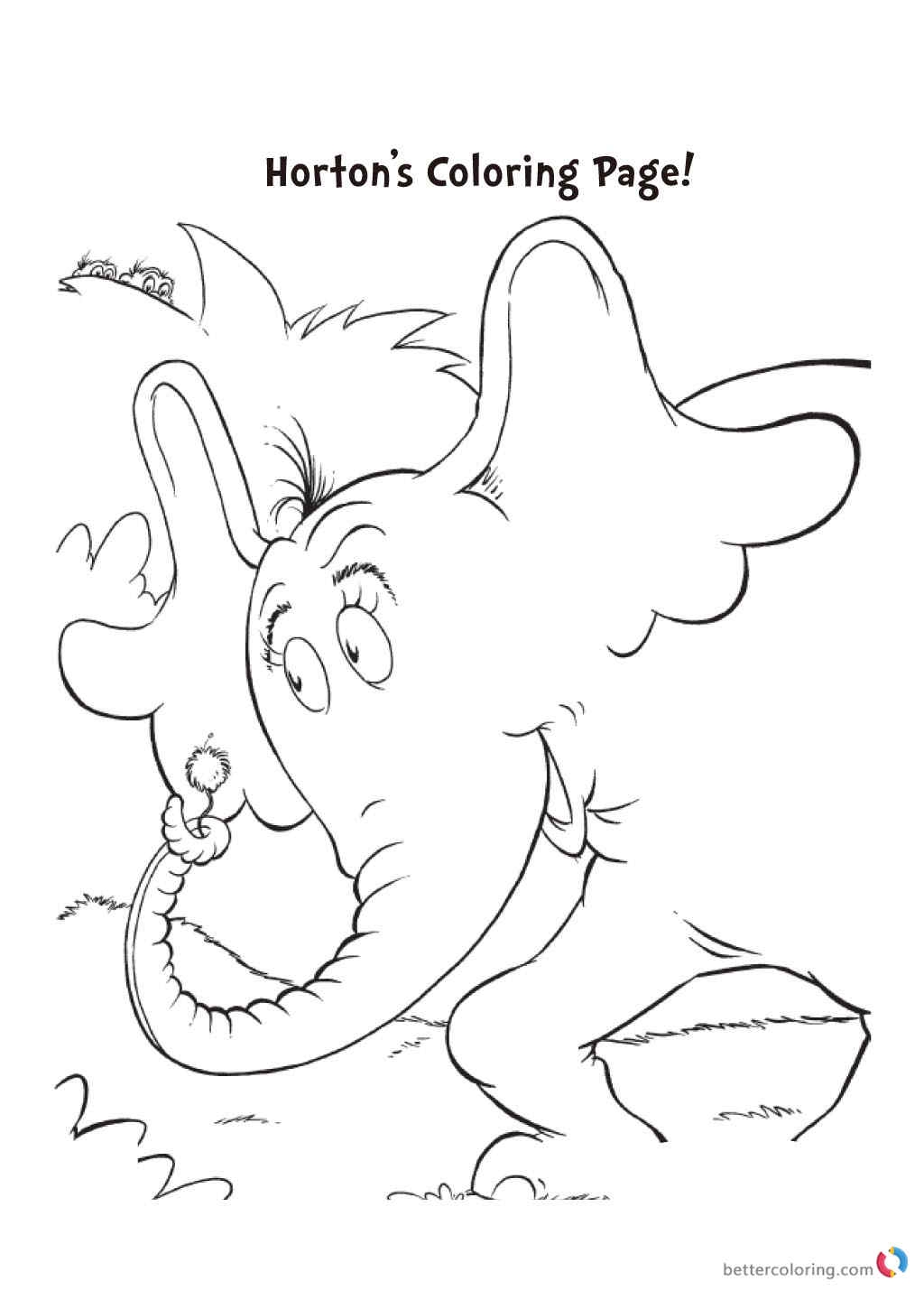 Dr Seuss Coloring Pages HORTON Free Printable Coloring Pages Dr Seuss Coloring Pages HORTON Free Printable Coloring Pages