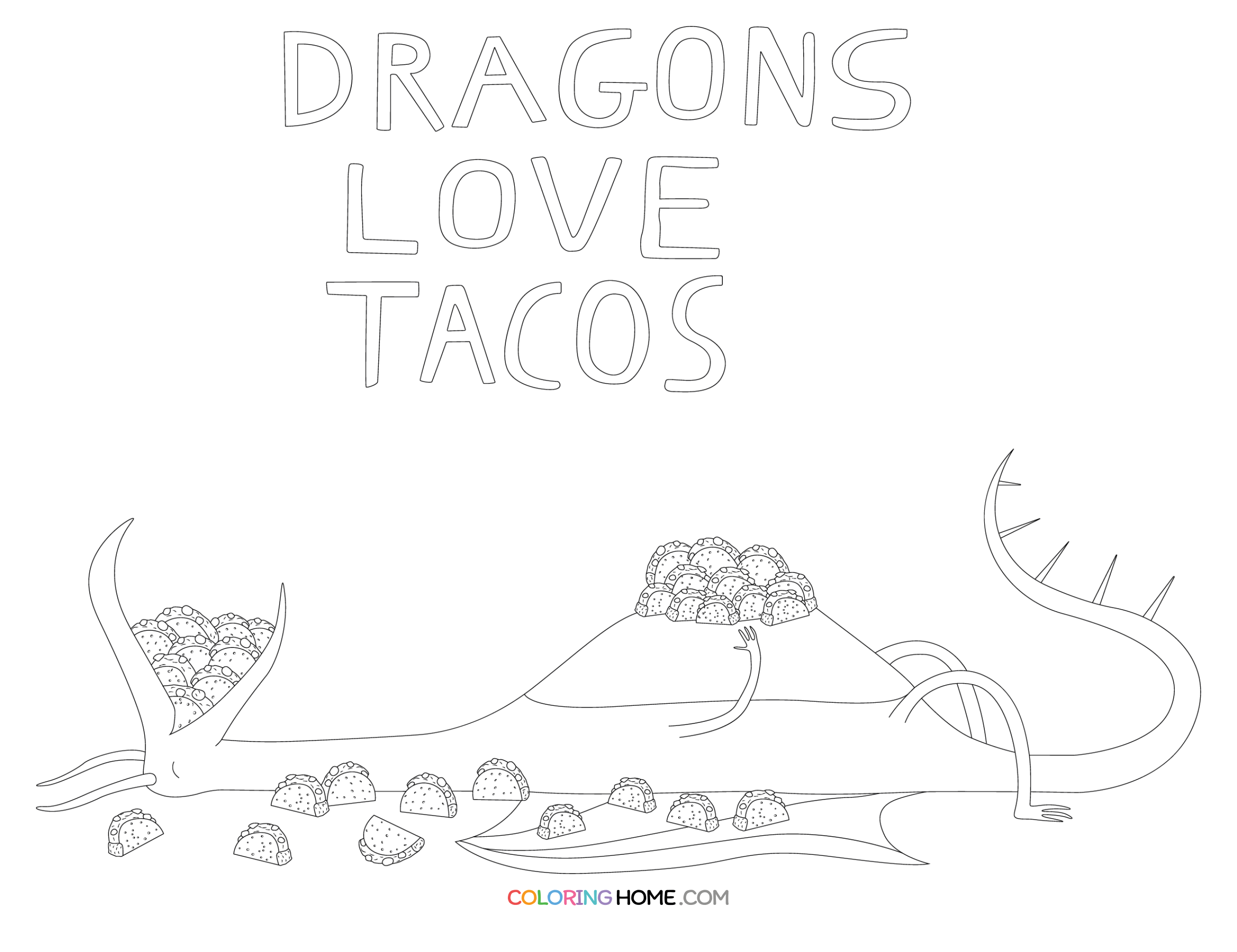 Dragons Love Tacos Coloring Page Coloring Home Dragons Love Tacos Coloring Page Coloring Home
