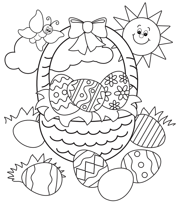 Easter Basket Coloring Pages Printable Easter Basket Coloring Pages Printable