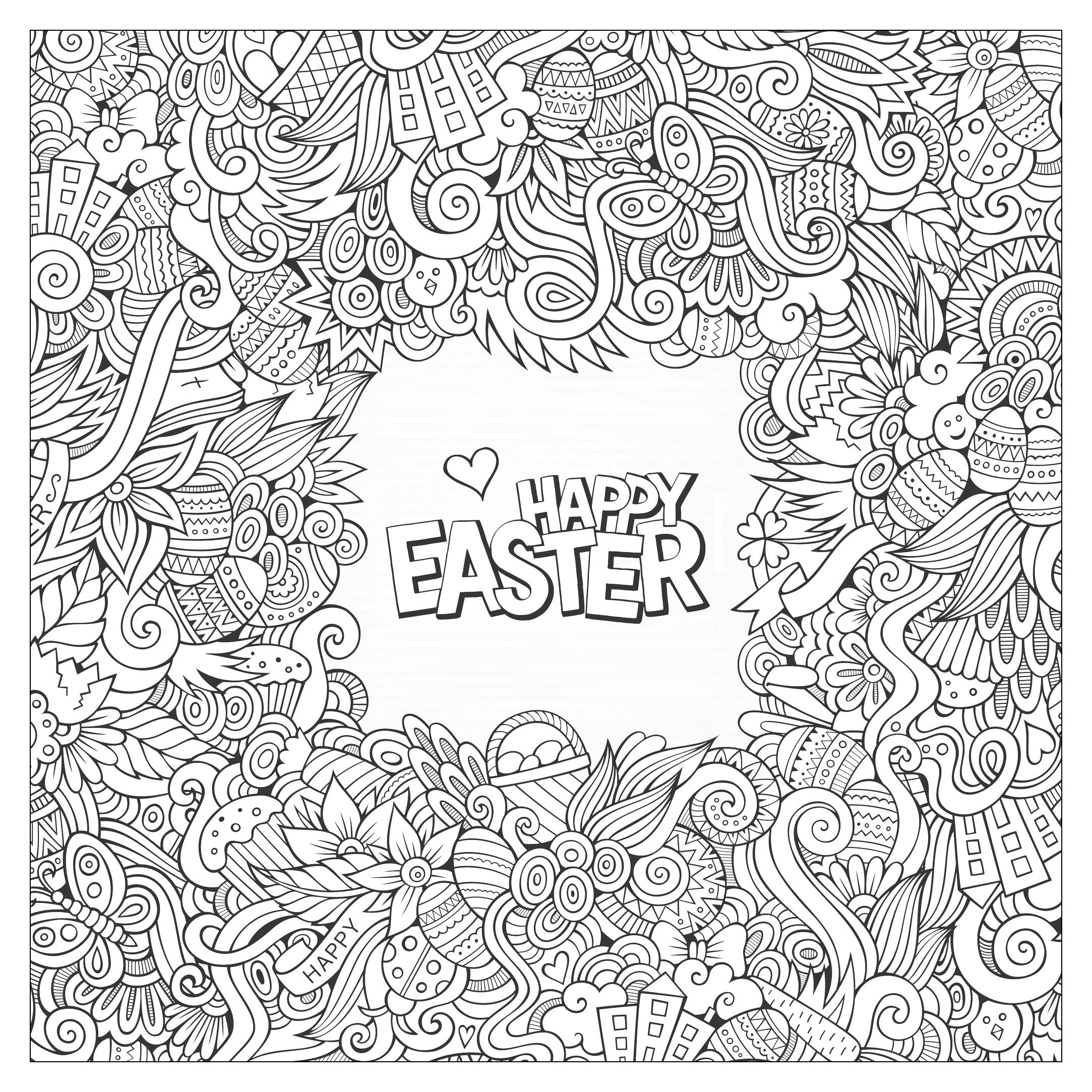 Easter Doodle Easter Kids Coloring Pages Easter Doodle Easter Kids Coloring Pages