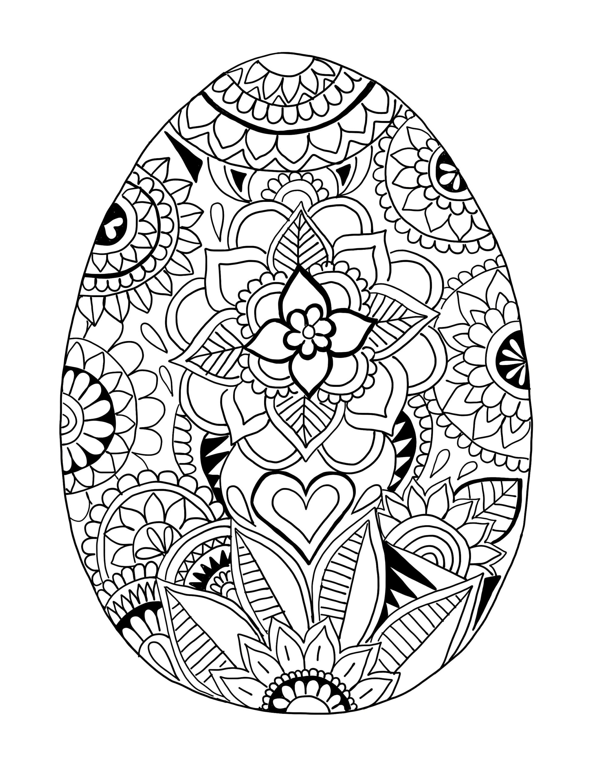 Easter Egg Coloring Page Easter Egg Printable Coloring Page Ooly