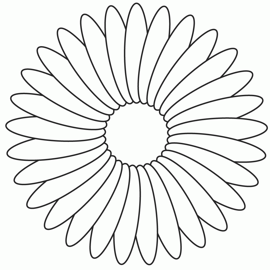 Easy Coloring Pages Of Flowers Clip Art Library