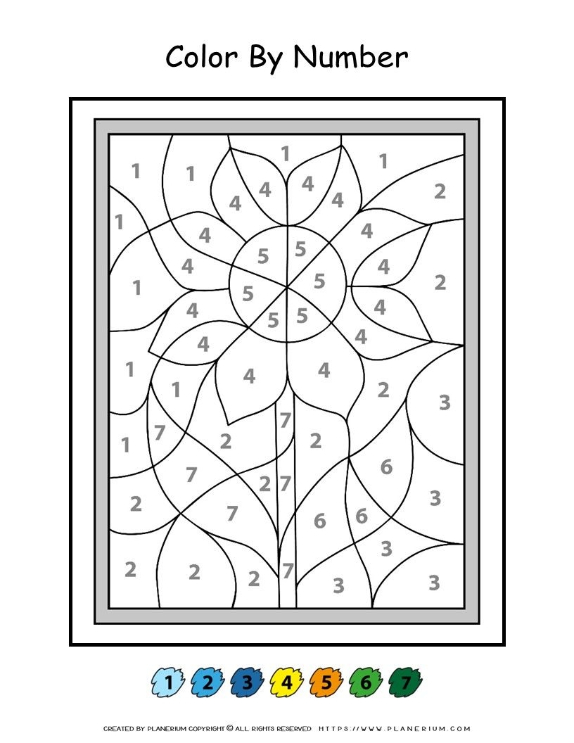 Easy Flower Color By Number Printable Vartogether Easy Flower Color By Number Printable Vartogether