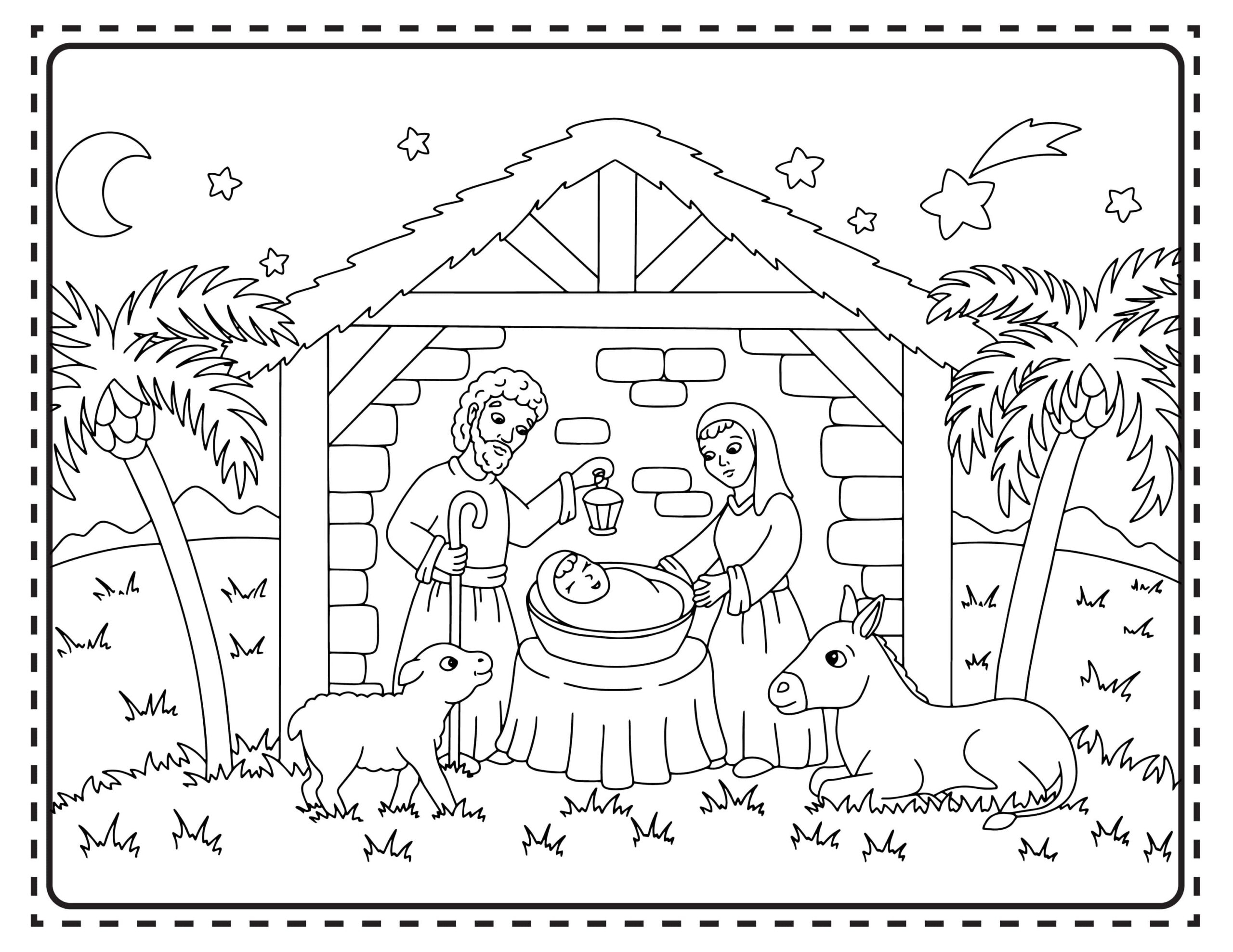 Easy Nativity Coloring Pages Easy Nativity Coloring Pages