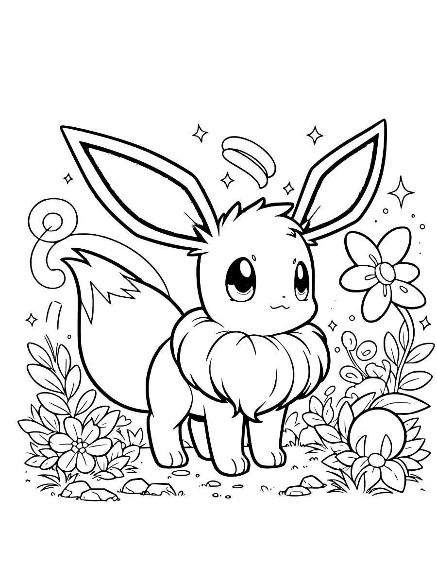 Eevee Simple Coloring Page Pokemon Coloring Pages For Kids Eevee Simple Coloring Page Pokemon Coloring Pages For Kids