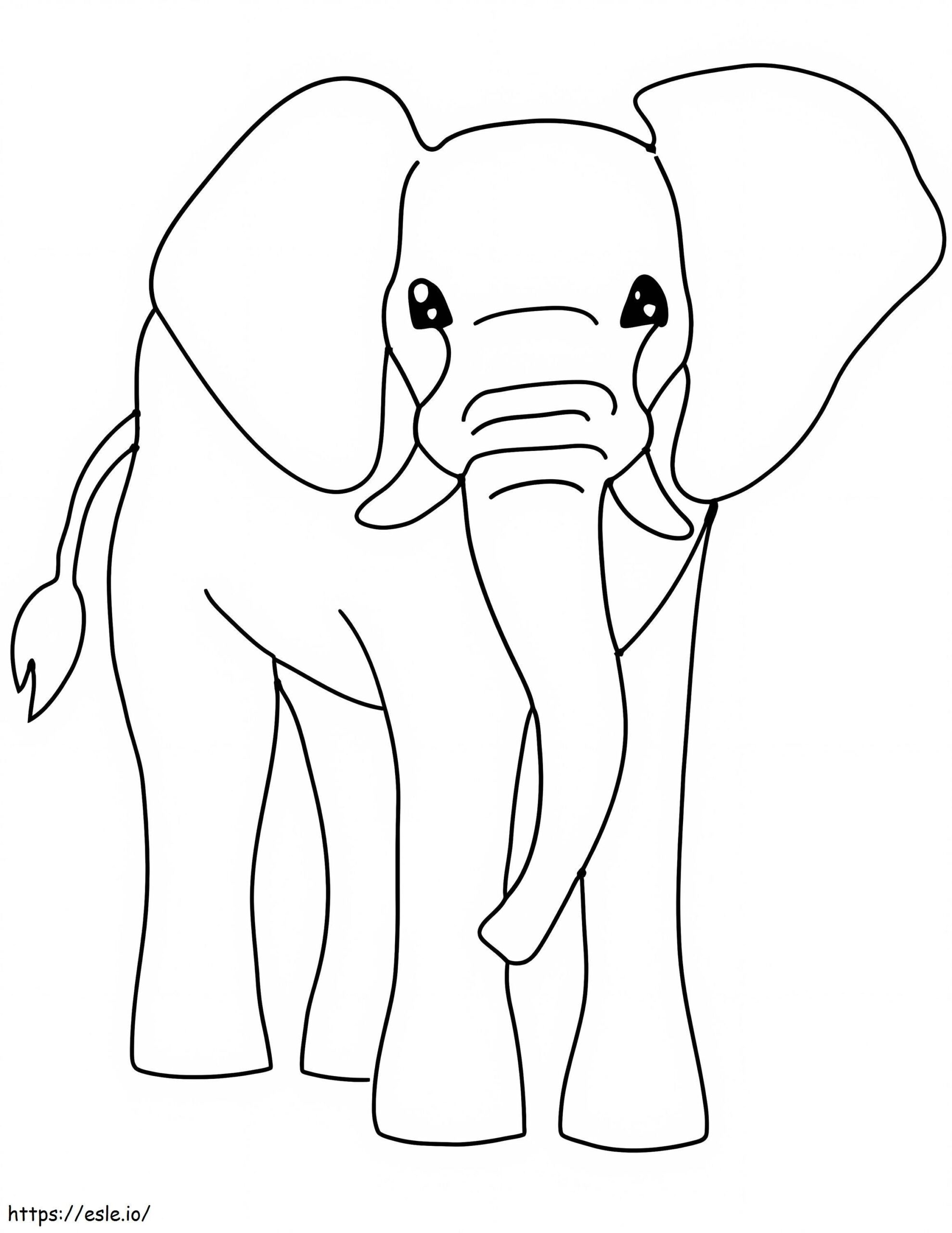 Elephant To Color Coloring Page