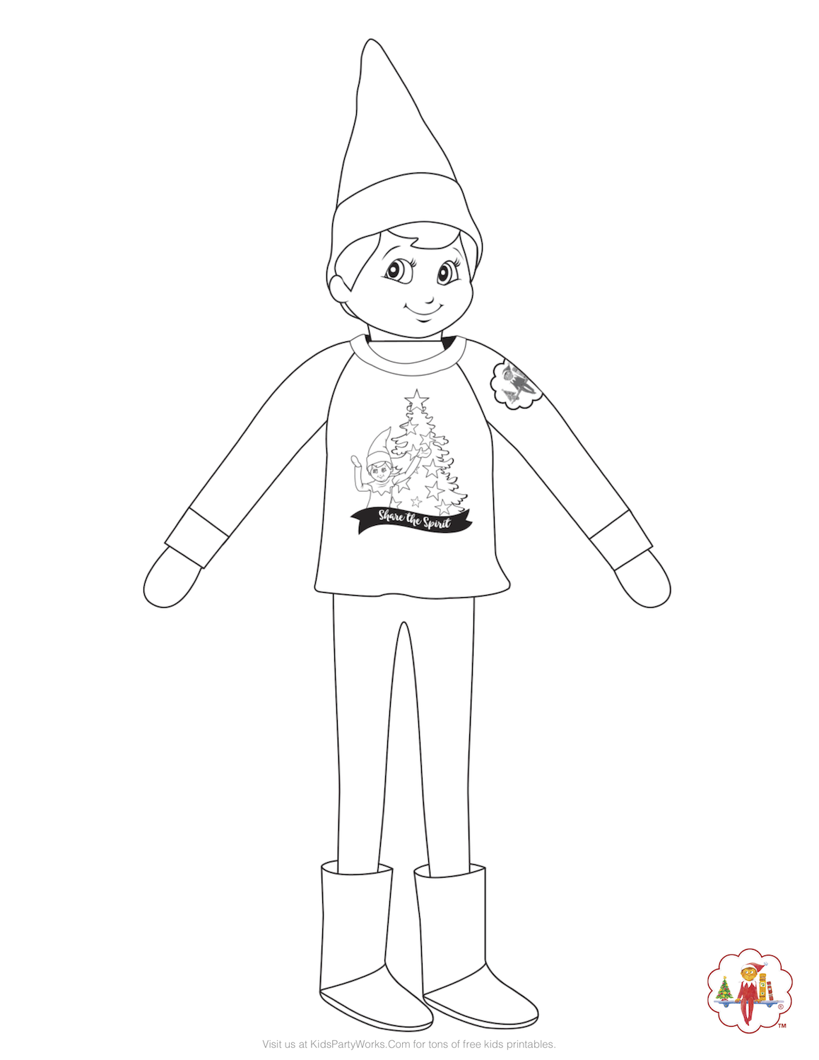 Elf Printable Coloring Pages Elf Printable Coloring Pages