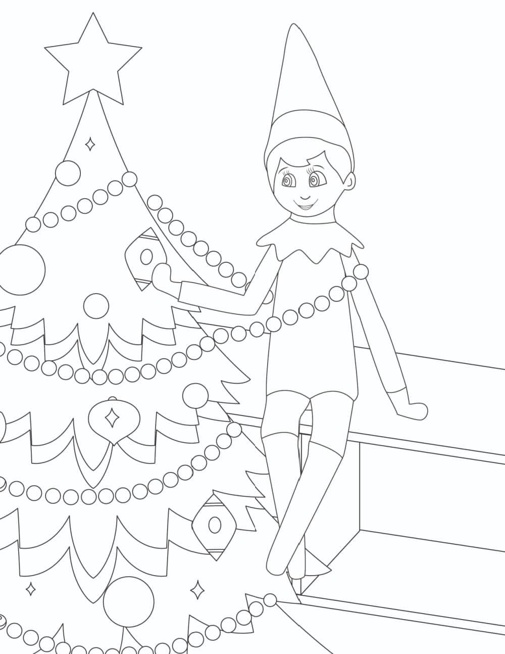 Elf On The Shelf Coloring Pages Printable