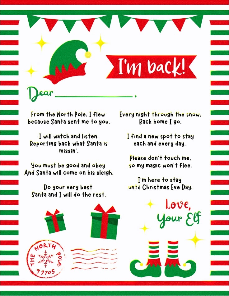 Elf Printable Pictures Printable New Year Banners Elf Printable Pictures Printable New Year Banners