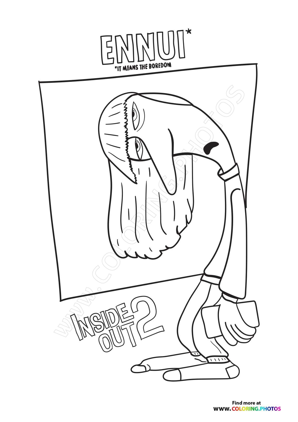 Ennui Boredom Inside Out 2 Coloring Pages For Kids
