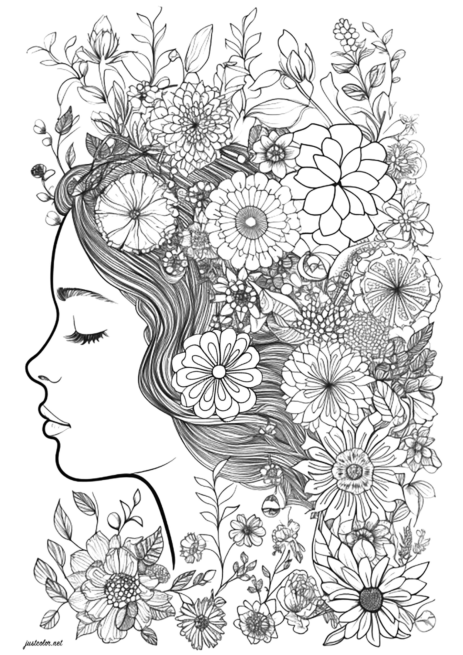 Free Printable Flower Coloring Pages For Adults Free Printable Flower Coloring Pages For Adults