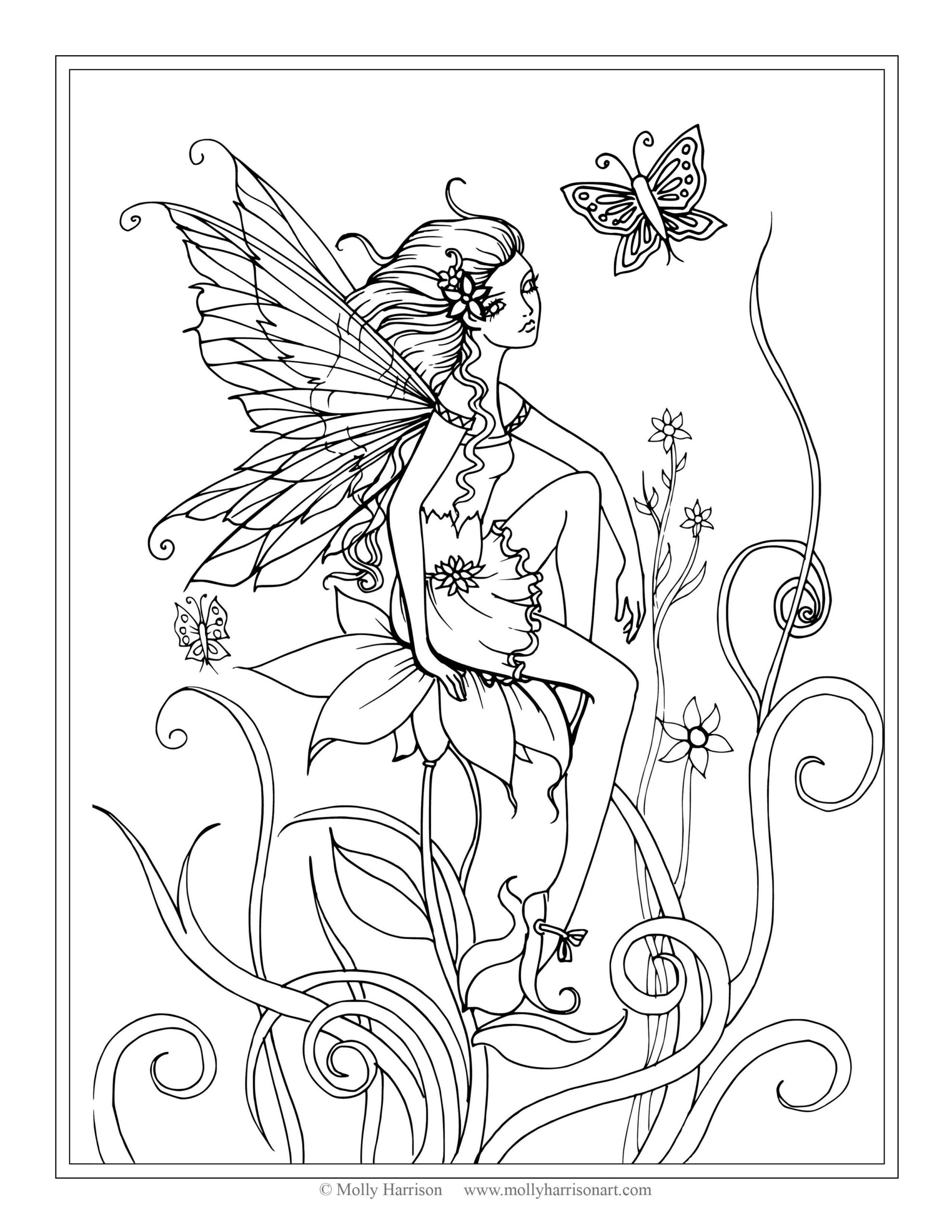 Free Printable Fairy Coloring Pages For Adults