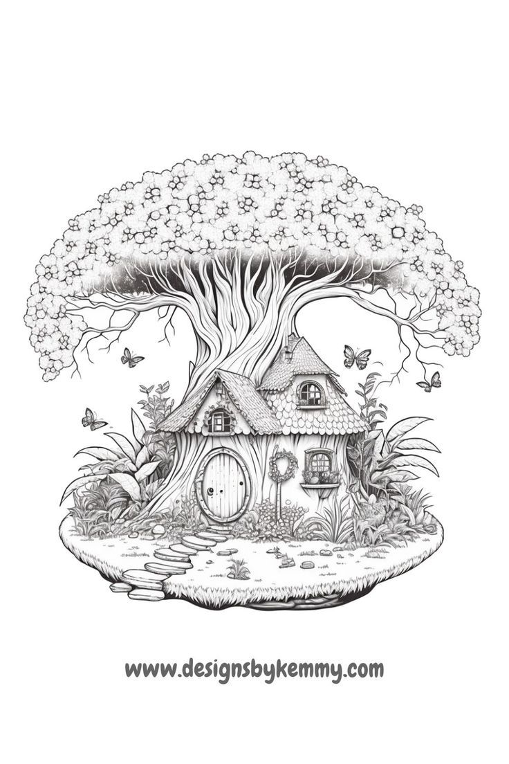 Fairy House Coloring Coloring Pages Fairy House Coloring Coloring Pages