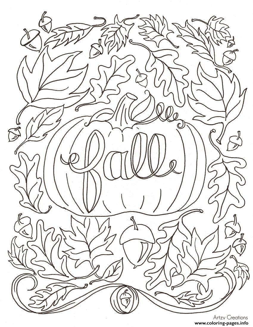 Printable Fall Coloring Pages For Adults