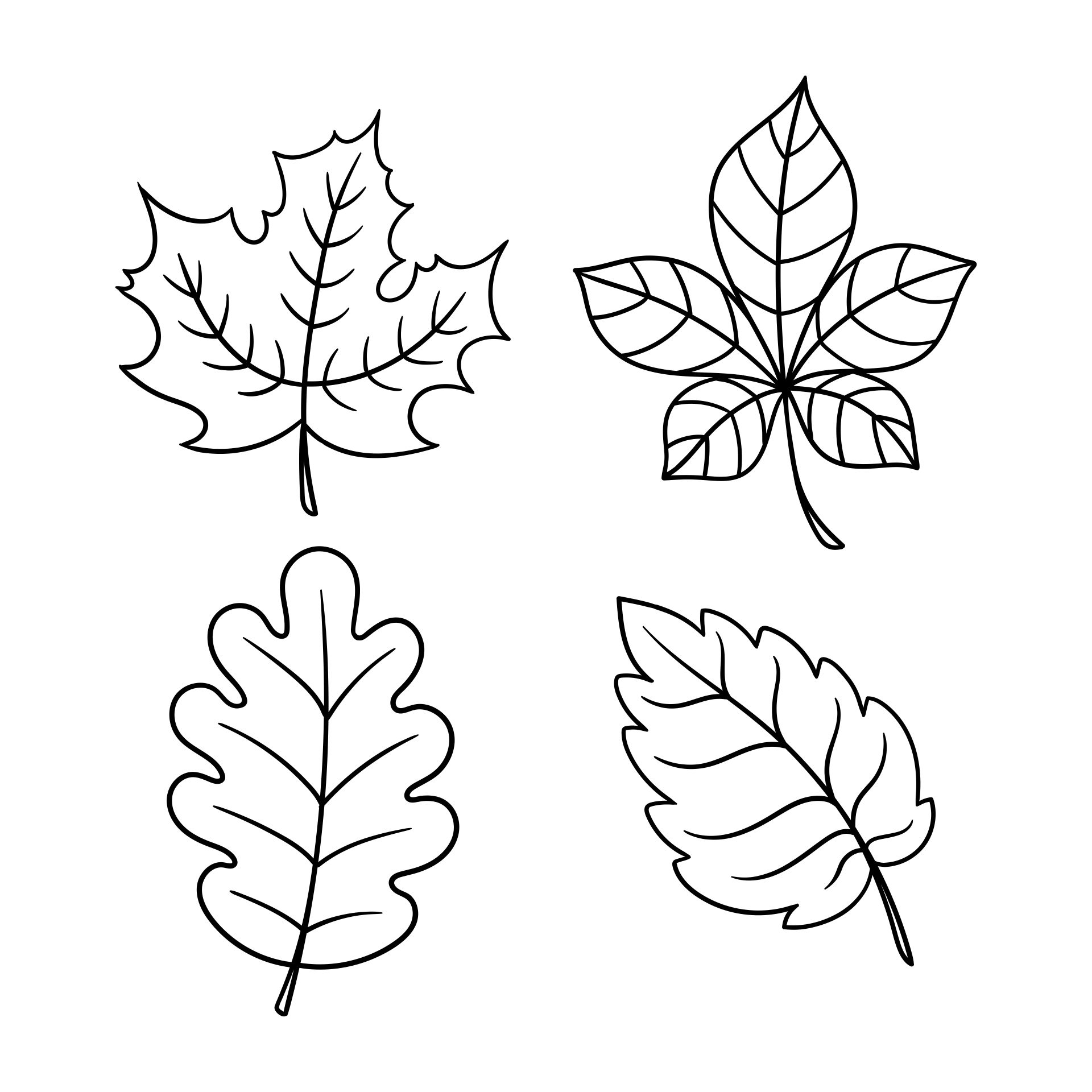 Leaves Printable Coloring Pages