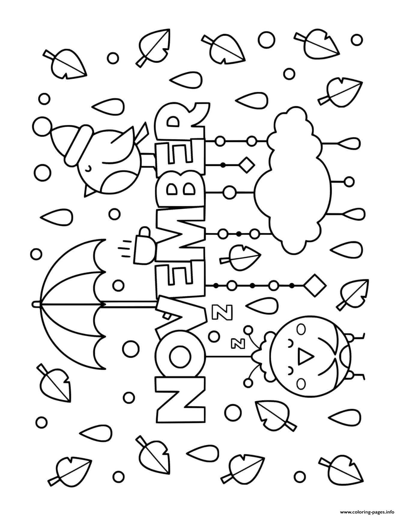 Fall November Coloring Page Coloring Pages Fall November Coloring Page Coloring Pages