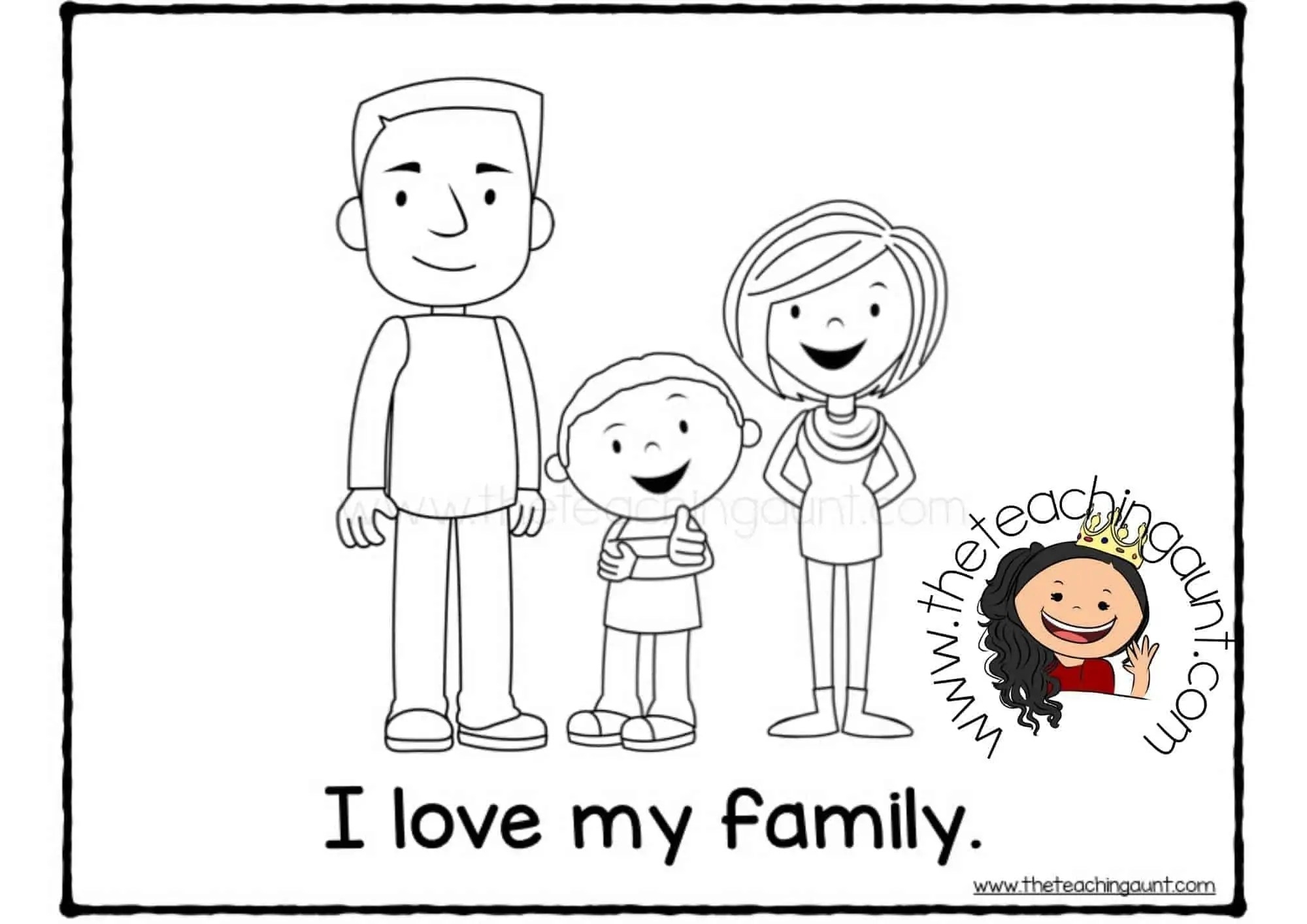 Family Coloring Pages Printable Family Coloring Pages Printable