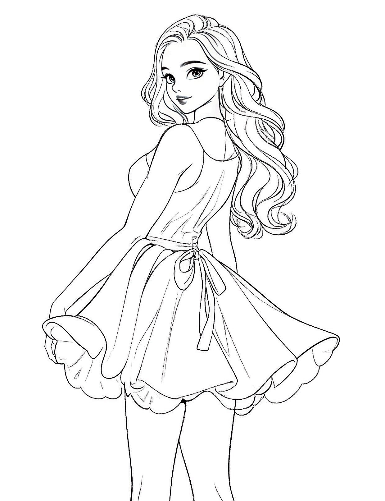 Fashion Barbie Coloring Pages Printable Printable Barbie Fashion