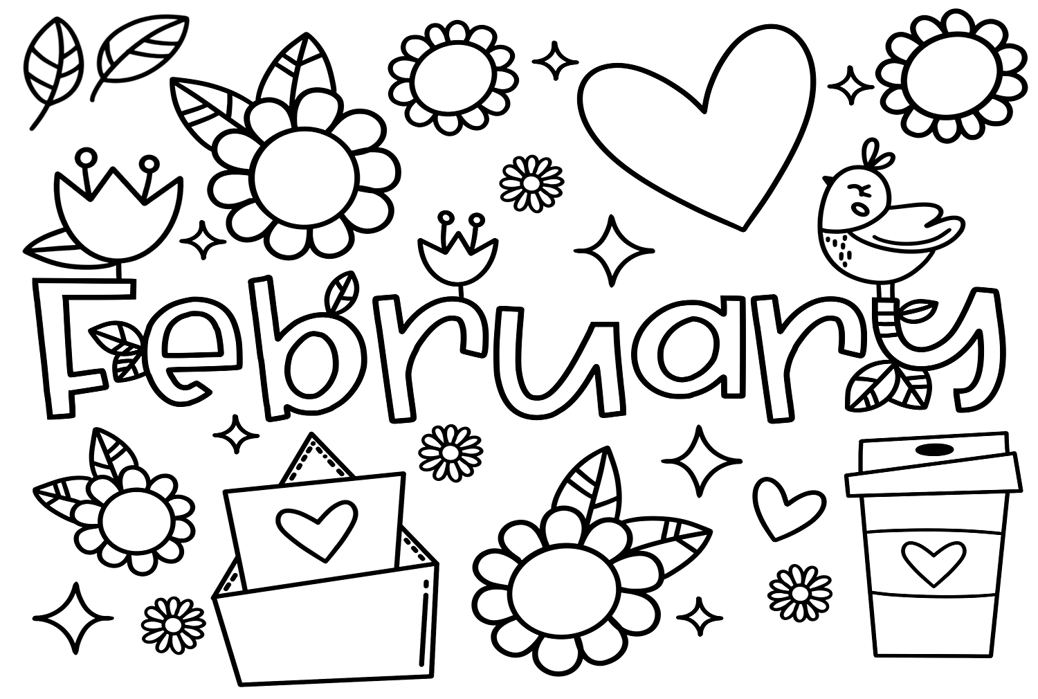 Free Printable February Coloring Pages Free Printable February Coloring Pages