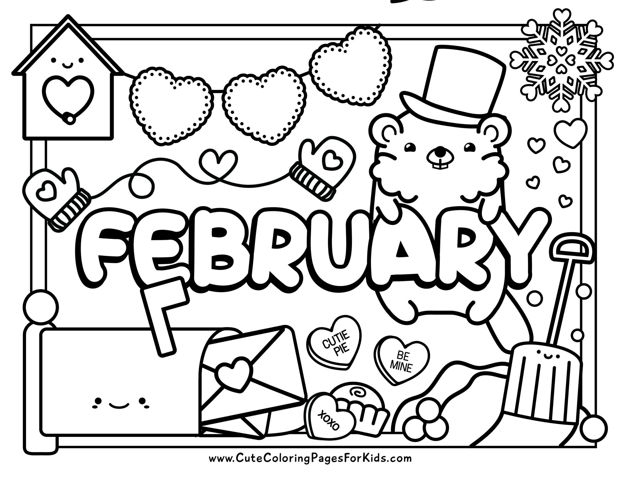February Coloring Pages Cute Coloring Pages For Kids In 2024