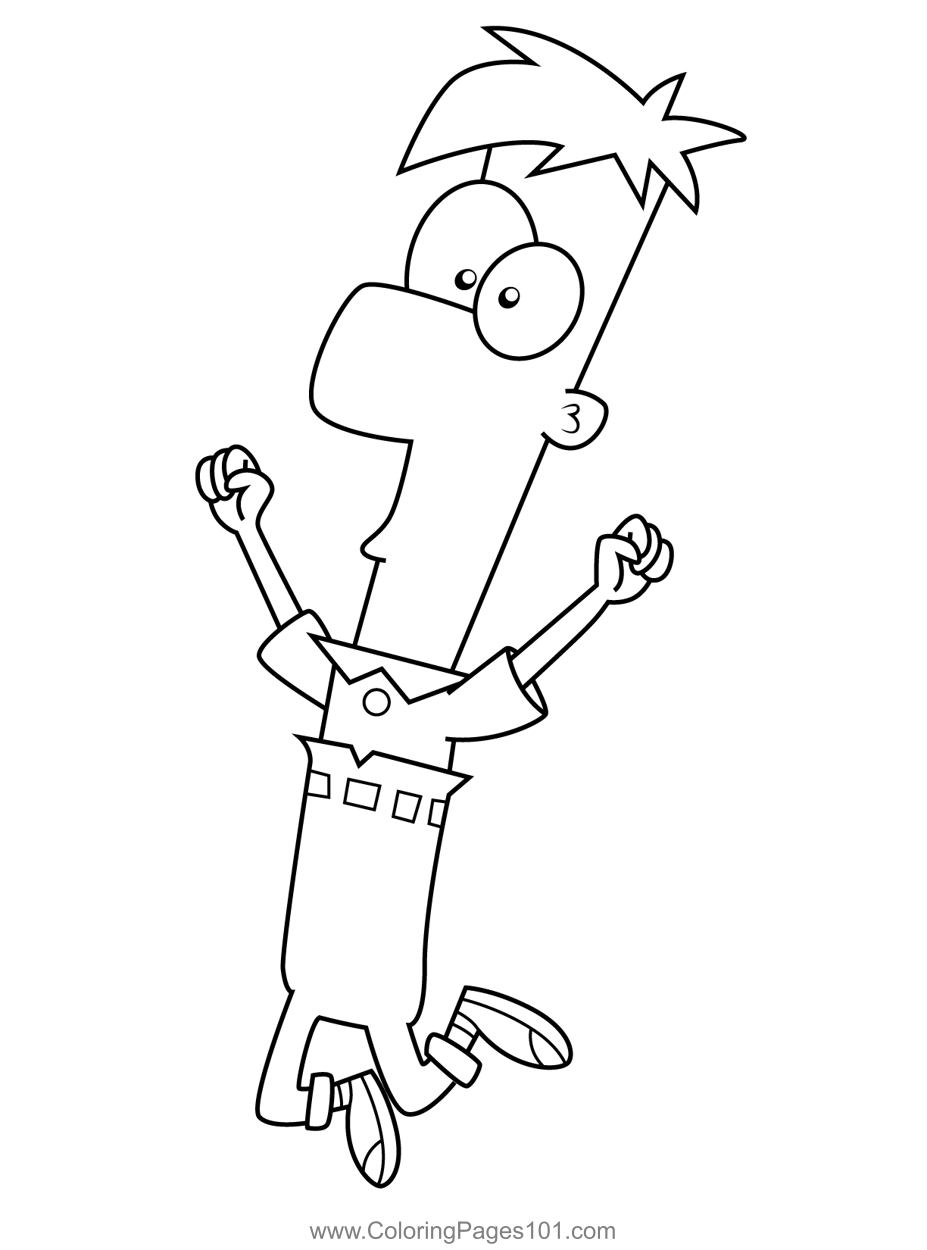Ferb Fletcher Jumping Phineas And Ferb Coloring Page Phineas Y Fer Ferb Fletcher Jumping Phineas And Ferb Coloring Page Phineas Y Fer
