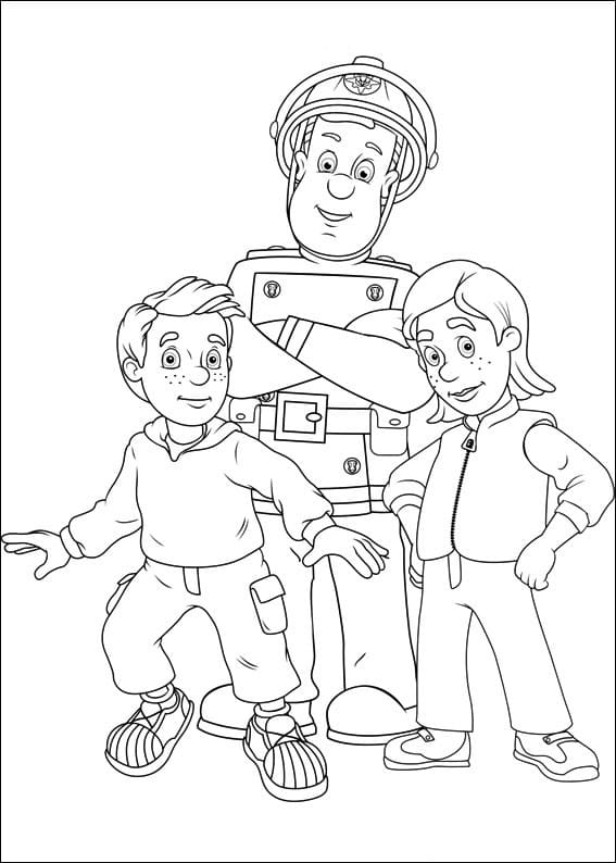 Fireman Sam Characters 3 Coloring Page Free Printable Coloring Pages
