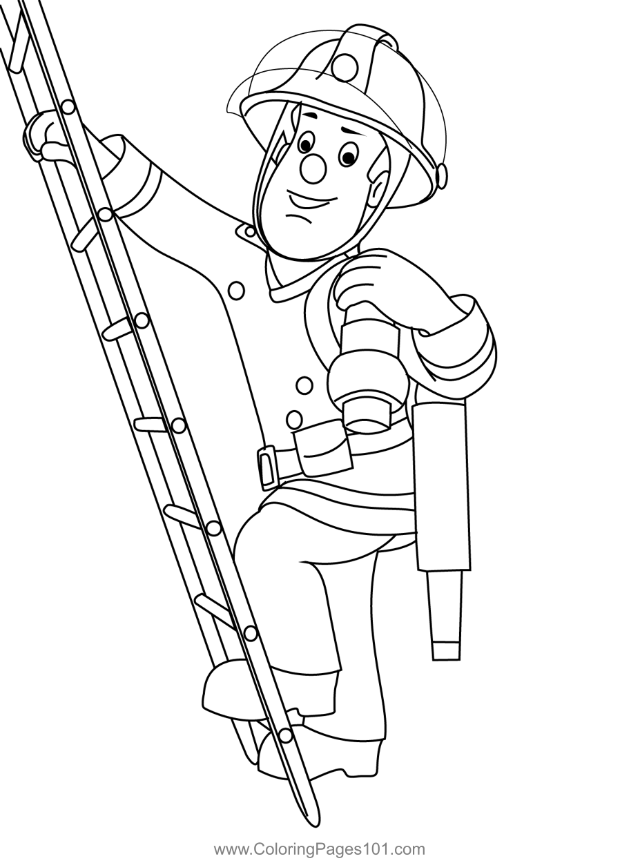 Fireman Sam Climbing The Ladder Coloring Page Sexiz Pix Fireman Sam Climbing The Ladder Coloring Page Sexiz Pix