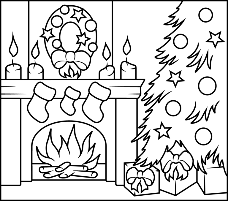 Free Printable Christmas Fireplace Coloring Pages Free Printable Christmas Fireplace Coloring Pages