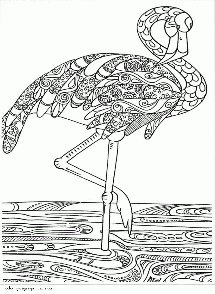 Flamingo Coloring Page For Adults COLORING PAGES PRINTABLE COM