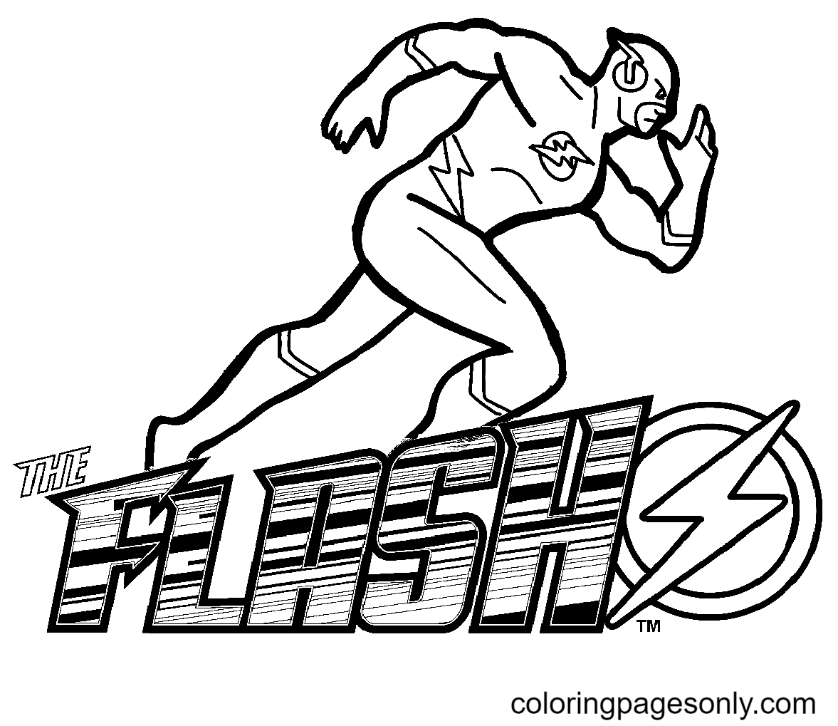 Flash Logo Coloring Page Flash Logo Coloring Page
