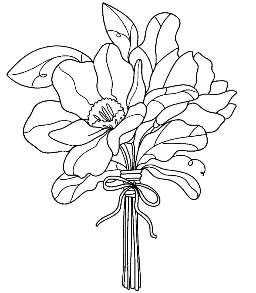 Printable Flower Bouquet Coloring Pages Printable Flower Bouquet Coloring Pages
