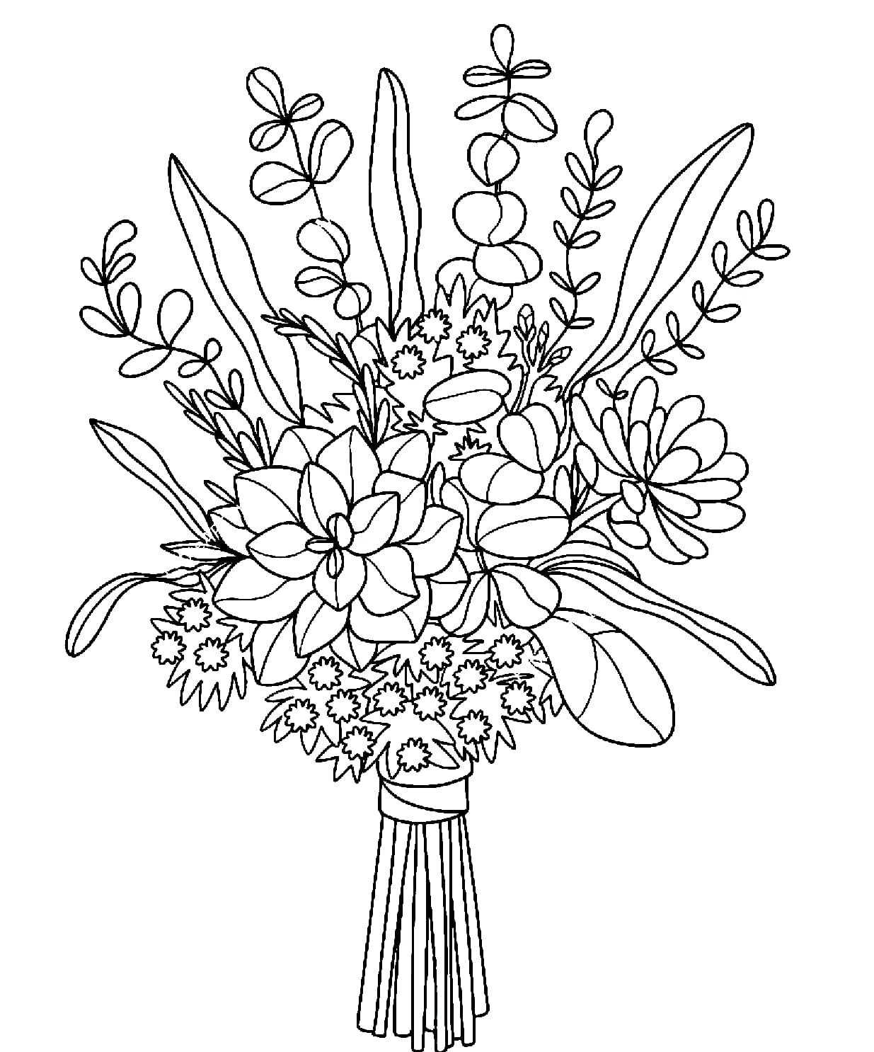 Flower Bouquet Coloring Pages Printable Coloring Pages Flower Bouquet Coloring Pages Printable Coloring Pages