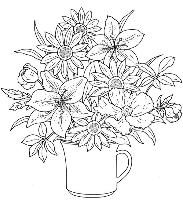 Flower Coloring Pages For Adults Best Coloring Pages For Kids