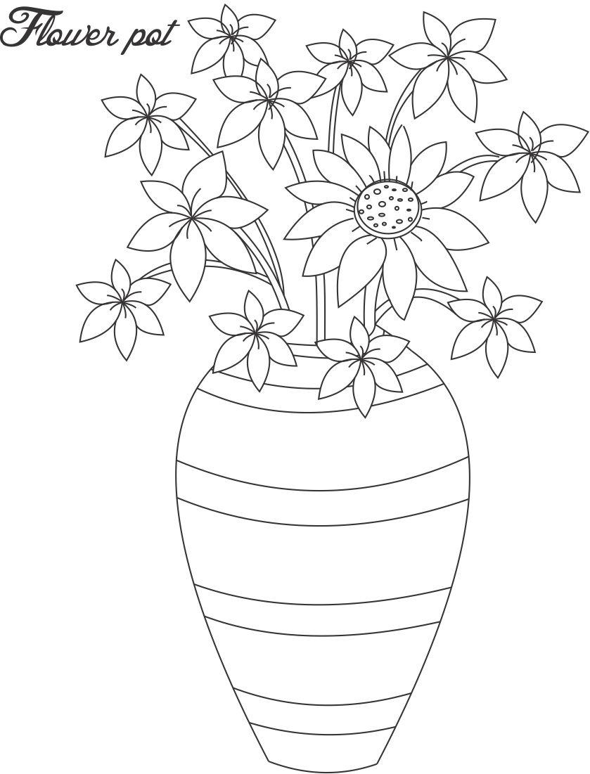 Flower In A Pot Coloring Page At GetDrawings Free Download Flower In A Pot Coloring Page At GetDrawings Free Download