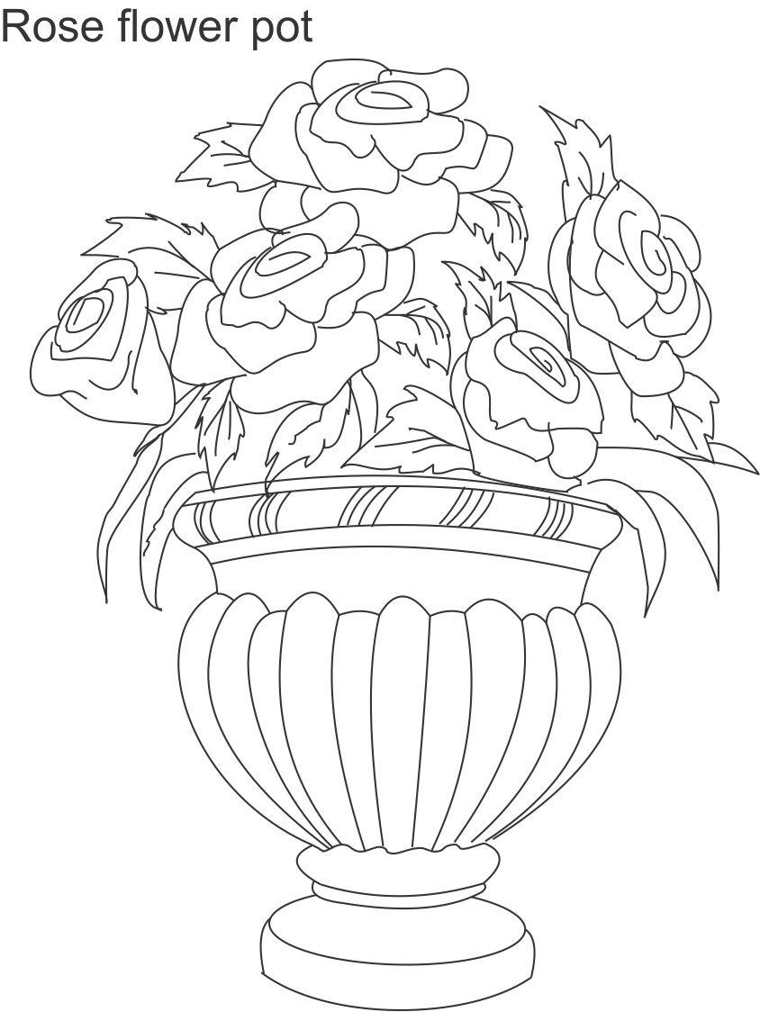 Flower Pot Coloring Pages Printable Flower Pot Coloring Pages Printable