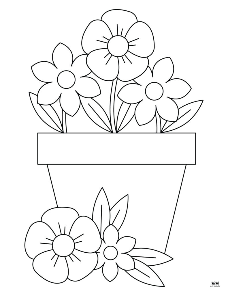 Flower Pot Coloring Pages Printable Flower Pot Coloring Pages Printable