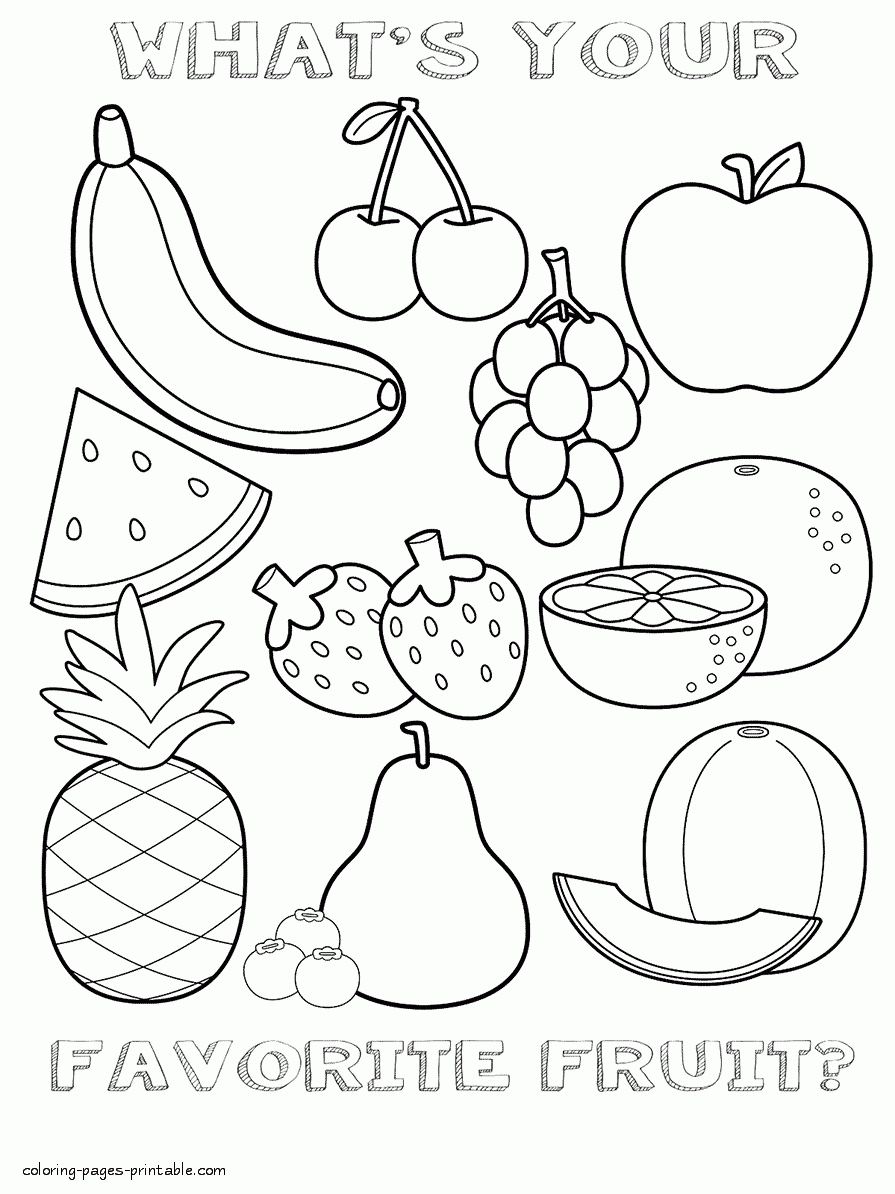 Food Coloring Printables