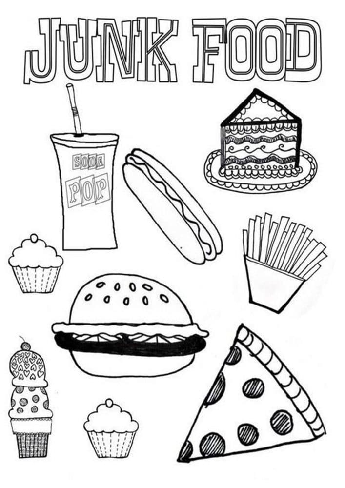Food Items Coloring Sheet Food Items Coloring Sheet
