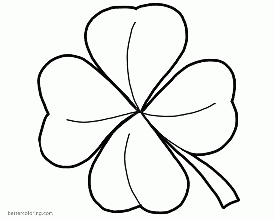 Four Leaf Clover Coloring Pages Printable Printable Templates Four Leaf Clover Coloring Pages Printable Printable Templates
