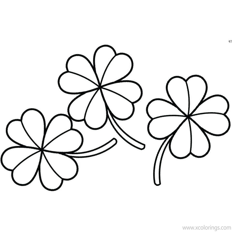 Four Leaf Clover Coloring Pages Printable XColorings Four Leaf Clover Coloring Pages Printable XColorings