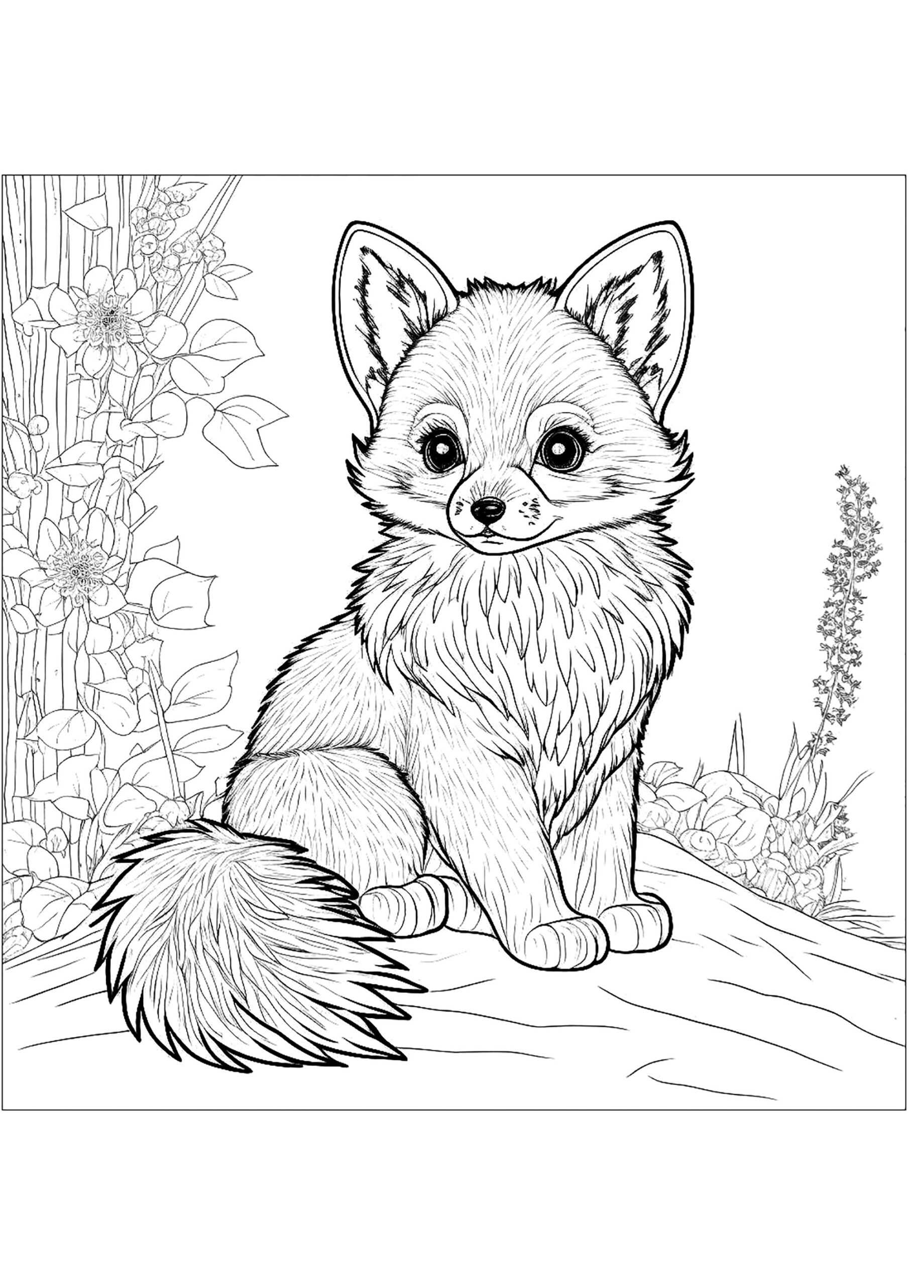 Fox Coloring Page