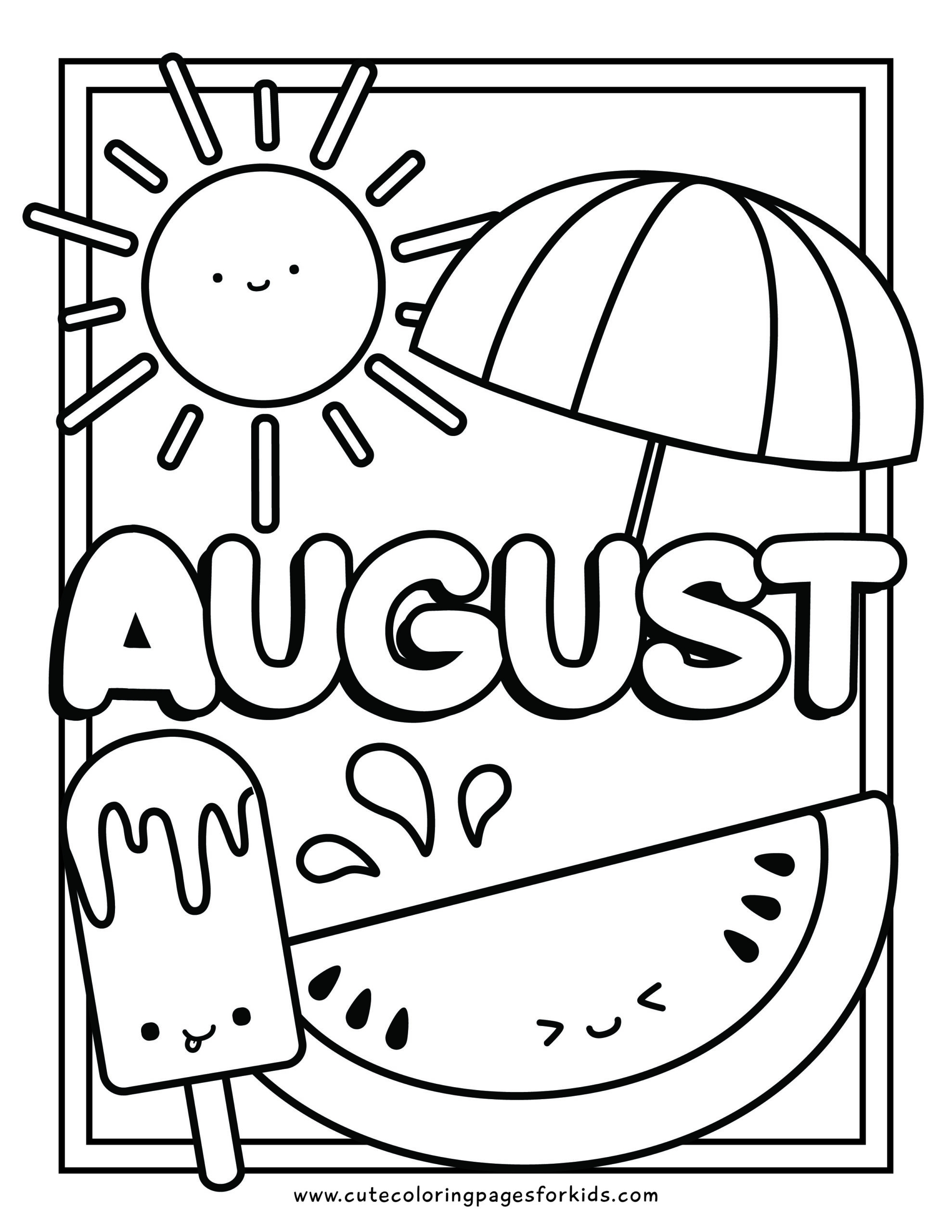 Free August Coloring Pages Printable Unleash Your Creativity This Month