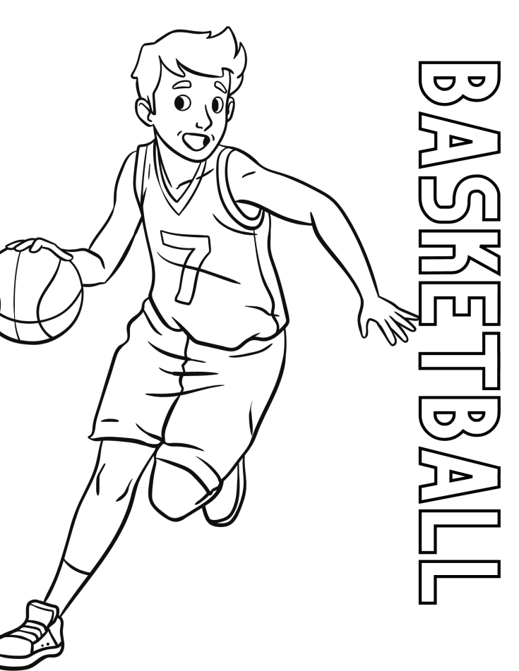 Printable Basketball Coloring Pages Printable Basketball Coloring Pages