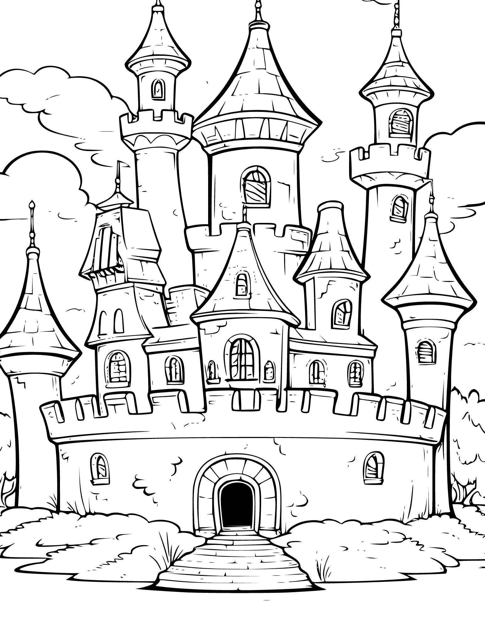 Free Castle Coloring Pages For Kids And Adults Castle Coloring Page Free Castle Coloring Pages For Kids And Adults Castle Coloring Page